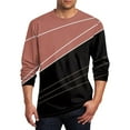thumbnail image 1 of Blusas y camisas de manga larga y cuello redondo para hombre, estilo casual, estampado, cuello redondo, manga corta, poliéster, 1 of 4