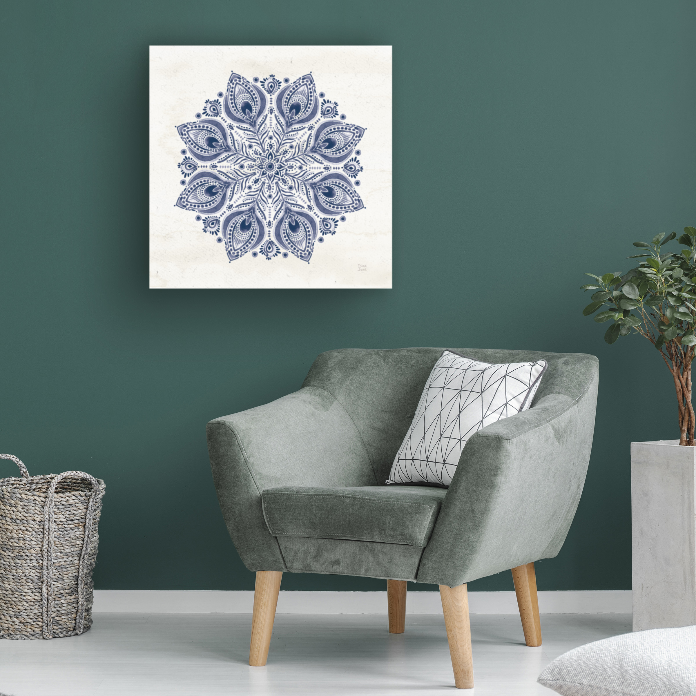 Dina June 'Bohemian Vibes VI Mandala Blue' Canvas Art