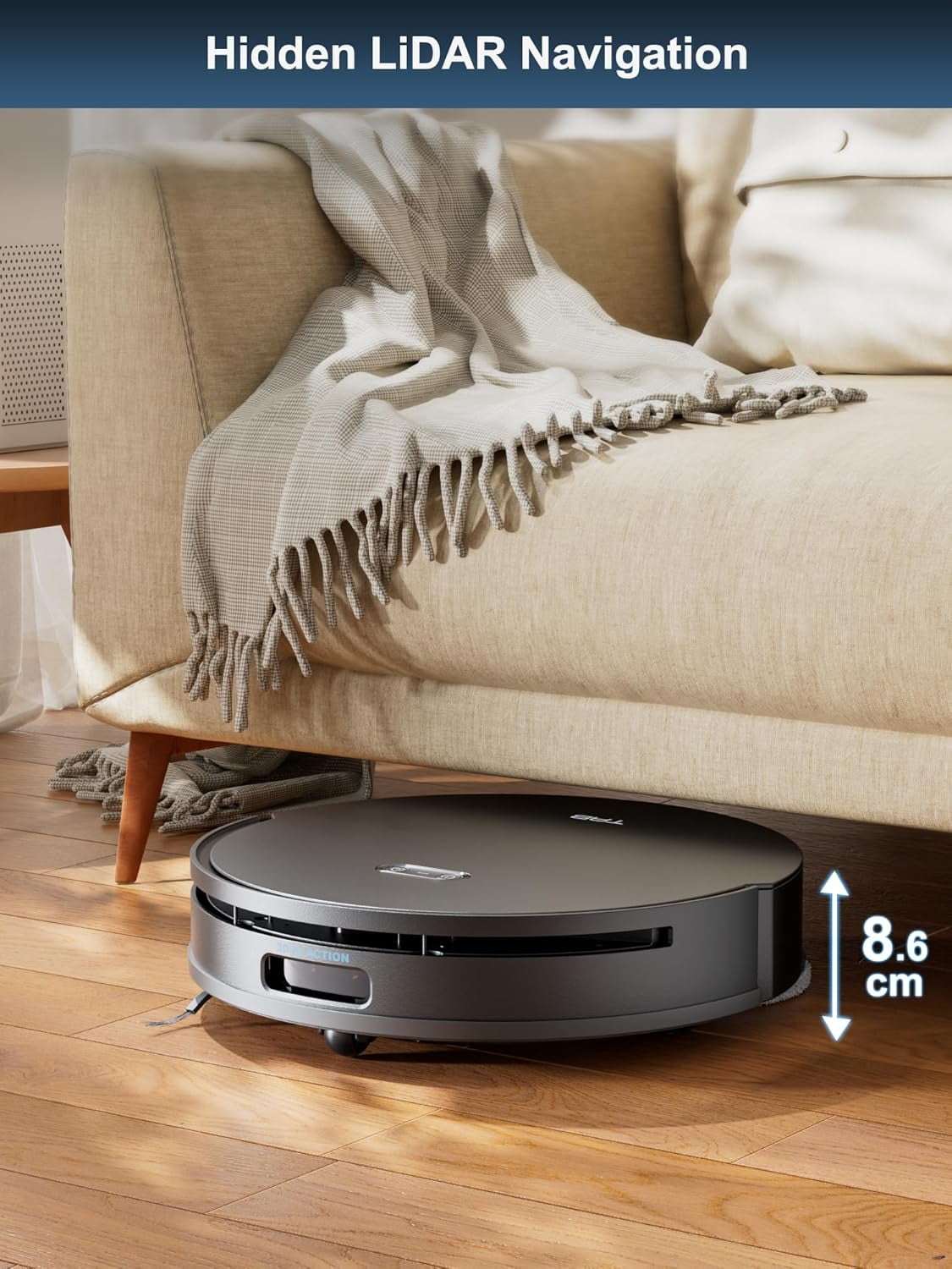 TAB Fairy10 Robot Vacuum and Mop Combo with 6000 Pa Suction, Hidden LiDAR Navigation, Self Drying, Auto Empty & Refill, 15mm Auto Lift Dual Mops, Auto Mop Washing, Obstacle Avoidance, Self Cleaning