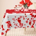 thumbnail image 3 of Happy Valentines Day Tablecloth,Red Love Heart Table Cloth,Table Cover for Dining Kitchen Decor Party,60x120, 3 of 5