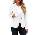 thumbnail image 4 of Fashion Slim Fit Women Solid Color Long Sleeve Button Lapel Blazer Jacket Casual Suit Outer Coat S-XXL White, 4 of 8