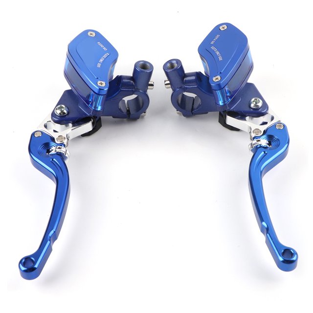 Par de palancas de cilindro maestro de embrague de bomba de freno hidráulico de motocicleta CNC de 22 mm ajustables en azul