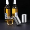 thumbnail image 3 of Abridor de botellas de cerveza premium (plateado), 1 abridor de botellas automático de acero inoxidable, sin daños, tapa de botella de apertura rápida, botella portátil pequeña, 3 of 5