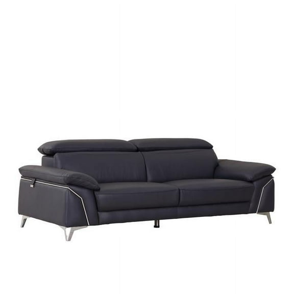 31" Fashionable Navy Leather Sofa