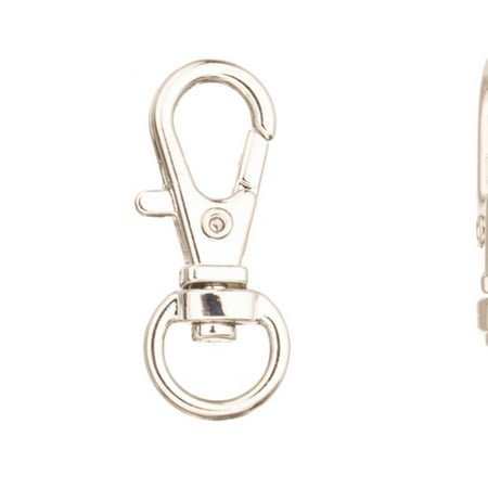 Lobster Swivel Clasps - Swivel Base Lobster Claw Clasp, Platinum-Finished Large Finding Clasp 32x13mm Sold per pkg of 6