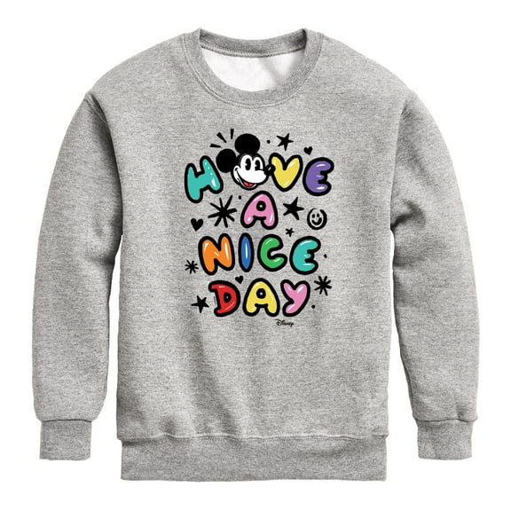 Disney - Mickey Mouse - Have A Nice Day - Youth Crewneck Fleece Sweatshirt