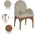 thumbnail image 2 of Meridian Furniture Waldorf Beige Chenille Fabric Dining Arm Chair, 2 of 8