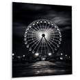 thumbnail image 2 of Designart "Midnight Carousel Black Ferris Wheel Elegance I" Cityscapes Metal Art Living Room, 2 of 5