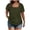 Army Green, variant on Women Puff Sleeve Square Neck Short Sleeve Solid Basic Casual Vacation Beach Loose Tops Blouse Plus Size Top, Blue XXL