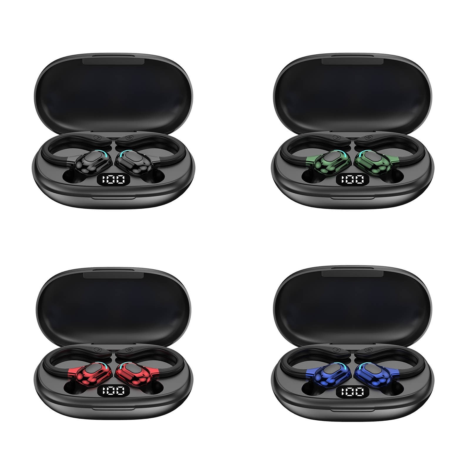 Wireless Earbuds P1 PRO, Earphones Wireless Bluetooth Headphones with Clear Call Mics Ear Buds, Comfortable Fit, IPX7 Waterproof Headset Long Battery Life, 30H Playtime for Sports Workout(Red)