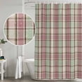 thumbnail image 5 of Buffalo Plaid Shower Curtain, Waterproof Shower Curtains for Bathroom, Farmhouse Red Green Beige Check Gingham Washable Fabric Bathtub Curtain Set Bath Decor with 12 Hooks Extra Long 72"x96", 5 of 8