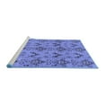 thumbnail image 2 of Ahgly Company Machine Washable Indoor Round Abstract Blue Modern Area Rugs, 6' Round, 2 of 4