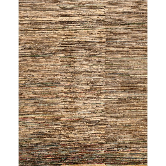 Ahgly Company Machine Washable Indoor Rectangle Abstract Saddle Brown Area Rugs, 7' x 9'
