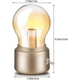thumbnail image 3 of Bombilla de lámpara de noche retro (D'oro), luz nocturna LED recargable por USB Mini lámpara de noche Lámpara de escritorio elegante para iluminación de escritorio de dormitorio, 3 of 4