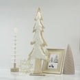 thumbnail image 2 of Northlight Snowy Wooden Tree Christmas Decoration - 14.5" - Beige and White, 2 of 7