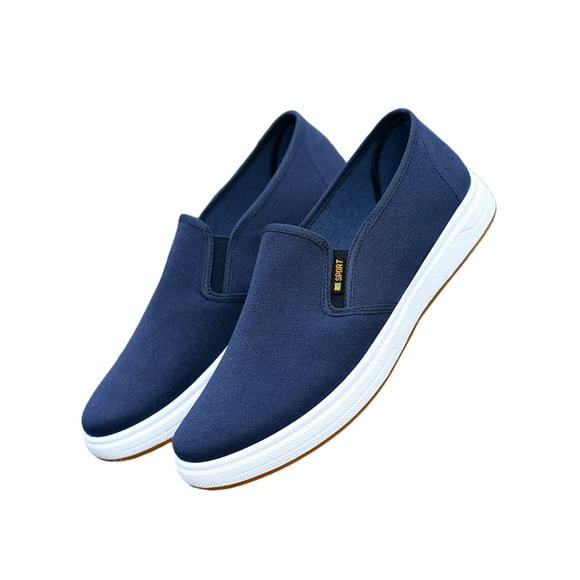 Woobling Men Loafers Slip On Casual Shoes Classic Flats Lightweight Boat Mens Non-Slip Comfort Blue 9.5