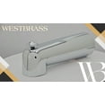 thumbnail image 3 of Westbrass E507D-1F-26 7" Reach Wall Mount Tub Spout with Diverter, Polished Chrome, 3 of 14
