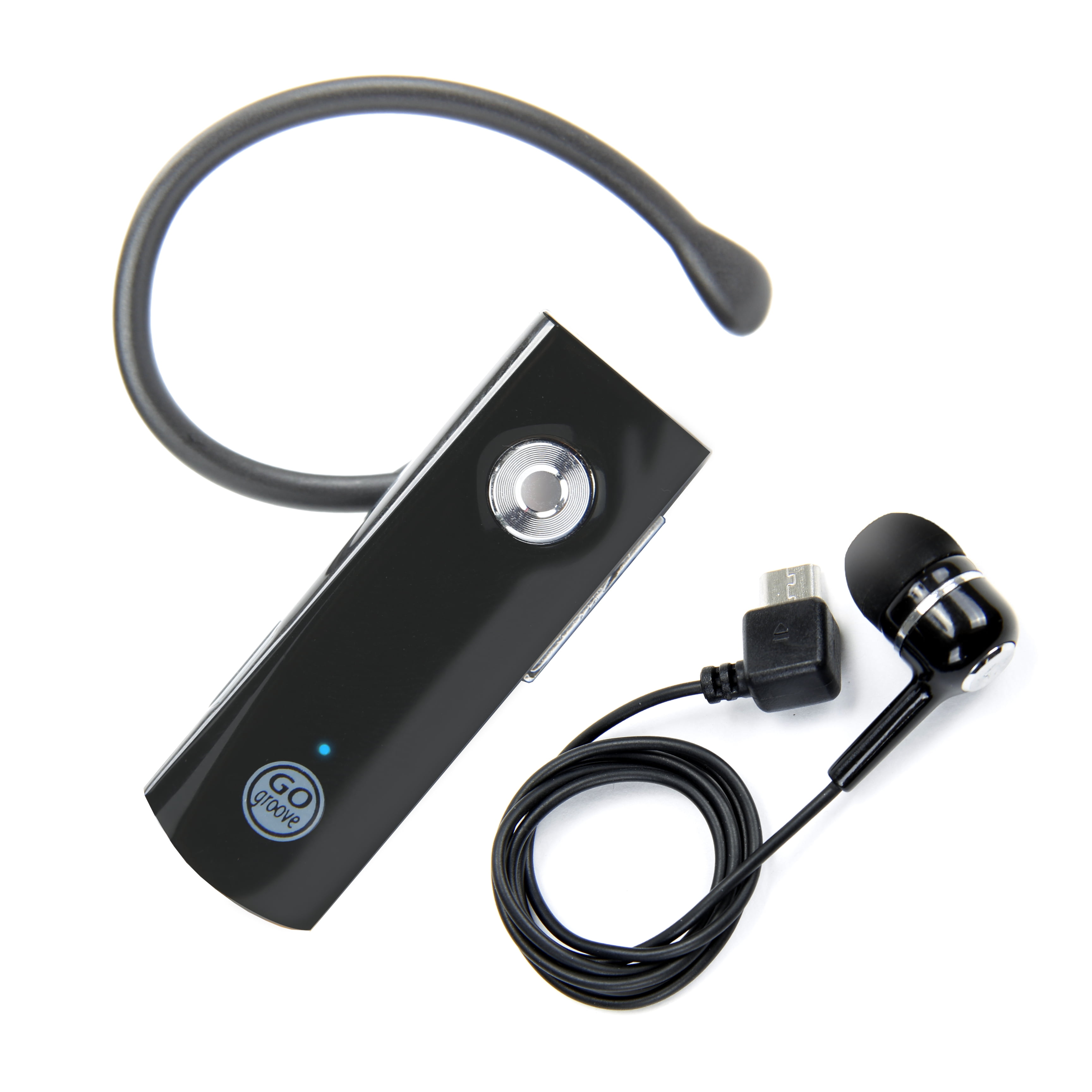 GOgroove Hands Free Bluetooth Wireless Headset with Mic , Ear Hook Design & Earbud Attachment