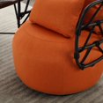 thumbnail image 4 of Modern Single Chair with Tufted Upholstery, Soft Linen Fabric Upholstered Chair with Metal Armrests, Living Room Bedroom Waiting Room Reading Leisure Single Sofa,Orange, 4 of 9