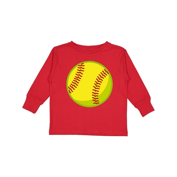 Inktastic Personalized Softball Boys or Girls Long Sleeve Toddler T-Shirt