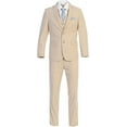 thumbnail image 2 of Men's Three Piece Premium Modern Fit Two Button Suit Light Tan three Piece, 2 of 5
