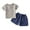 Navy, variant on Xijirk Baby Muslin Cotton Short Sleeve Tee & Shorts Set Neutral Summer Outfit for Boys & Girls,4-5 Years