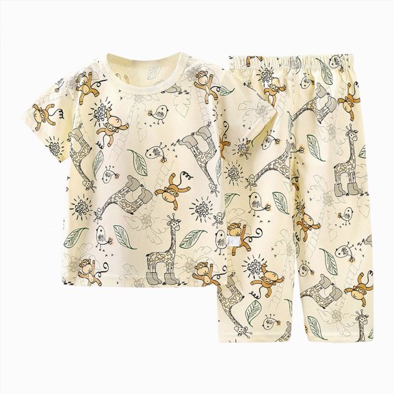 Gibobby Girls Wide Leg Pants Set Short Sleeve Letter Top Pockets Pants 12 18 24 Months 2T 3T 4T 5T Summer Outfit for(5-6 Years,Khaki)