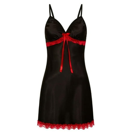 

Sexy Lingerie Women Silk Lace Robe Dress Babydoll Nightdress Nightgown Sleepwear S-3XL