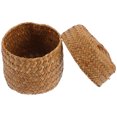 thumbnail image 2 of Monyance Flower Basket Woven Rattan Basket with Lid for Storage and Decor(4.72X3.94X3.94Inches), 2 of 10