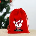thumbnail image 3 of Flannel Gift Bag, Drawstring Christmas Bag, 7.87x5.91in Dimensions, Soft Flannel Material, Candy Packaging Design, For Holiday Gifting, Small Drawstring Gift Bag, Christmas Party Bag | Cloth, Red, 3 of 8