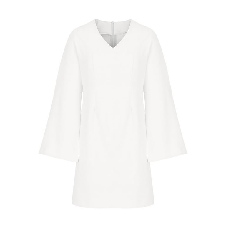 white midi dress winter White Wool Midi Dress - Long Sleeve A-Line for Winter Wedding