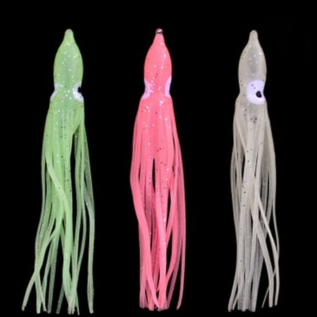 10Pcs Luminous Octopus Bait 510Pcs Sea Fishing Bionic Soft Squid Bait Assorted Sizes Green 9Cm Mingyiq Inc
