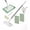 White - 10 Cloth, variant on Snap Grip Mini Mop,Retractable Cleaning Tool - Zero Touch Gap & Floor Duster with 40" Handle, 10 Washable Pads for Under Furniture, Corners & Multi-Surface Dry/Wet Use