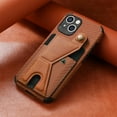 thumbnail image 7 of Allytech Kickstand Case for iPhone 14 Plus 2022 5G, Business Style Ultra Slim Card Holder Stand Case Magnetic PU Leather Anti-Scratch Cover for iPhone 14 Plus 6.7", Brown, 7 of 7