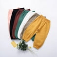 thumbnail image 4 of Bullpiano Toddler Girl Boy Cotton Long Harem Pants Kids Casual Solid Bottoms Trousers 1-7T, 4 of 7