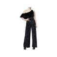 thumbnail image 2 of XOXO Womens Juniors Velvet Ruffled Jumpsuit, 2 of 2