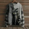 thumbnail image 6 of Domuza Halloween Sweatshirts Men Novelty Horror Pumpkin Face Print Crew Neck Sweater Fall Winter Trendy Casual Long Sleeve Pullover Top Dark Gray M, 6 of 6