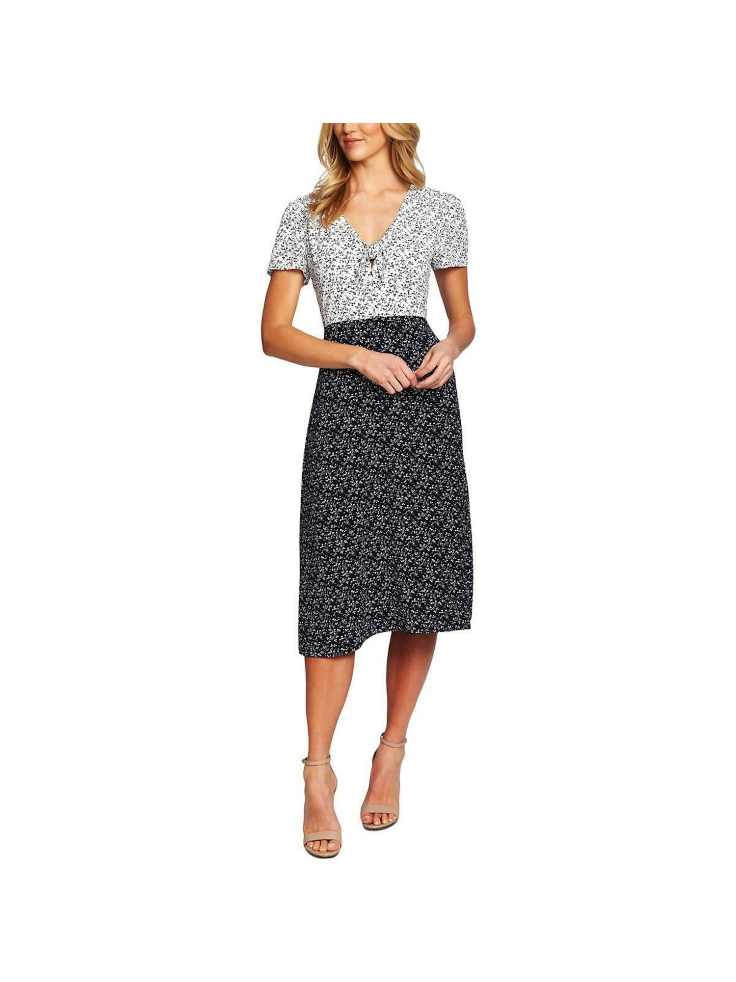 navy midi work dress