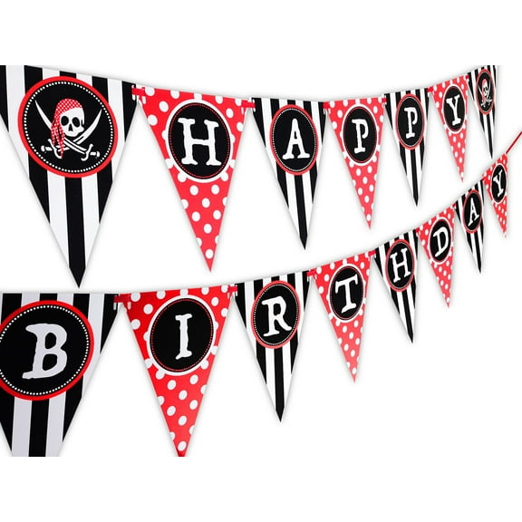 Pirate Happy Birthday Banner Pennant