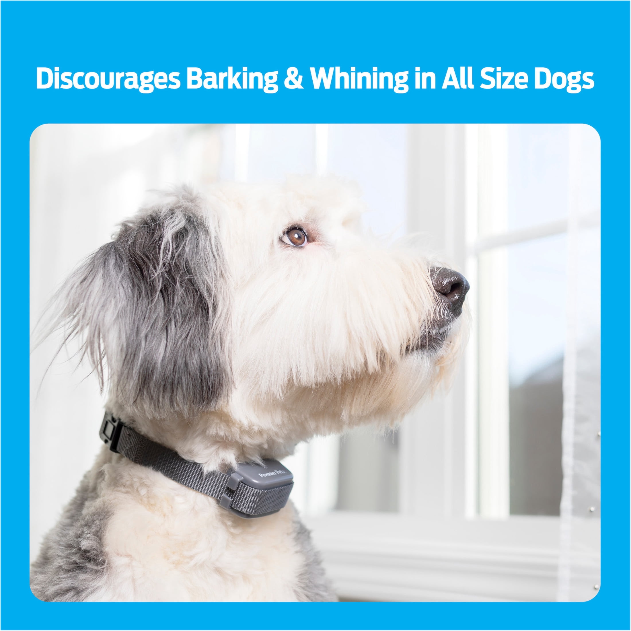 (2 pack) Premier Pet Rechargeable Bark Collar: Discourages Barking & Whining for All Size Dogs, Rechargeable, Adjustable, Waterproof, Gentle Static Correction, Low Battery Indicator, No Programming Required