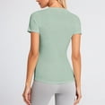 thumbnail image 4 of Bibifish Womens T-Shirt Mint Green Crew Neck Short Sleeve tshirt Slim Fit Stretchy Casual Gym Workouts Activewear Daily Wear Comfortable yoga tee, 4 of 6