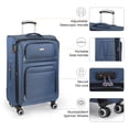 thumbnail image 3 of Wisdom 2 Piece Softside Luggage Set Expandable Spinner with TSA Lock, Carry-On & Medium Checked,20"/26",Blue - WD1622, 3 of 10