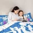 thumbnail image 5 of Homewish Girly Dreamy Dance 3 Pieces Queen Comforter Set,Bling Blue Glitter Ultra Soft Bedding Sets,Cheer Team Bedding Comforter Set,Super Cozy Room Decor,Reversible, 5 of 8