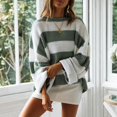 thumbnail image 4 of Bovemsi Womens Sweaters Cozy Women's 2025 Autumn And Winter Round Neck Long Sleeve Striped Sweater Women Business Casual Sweaters, 4 of 7