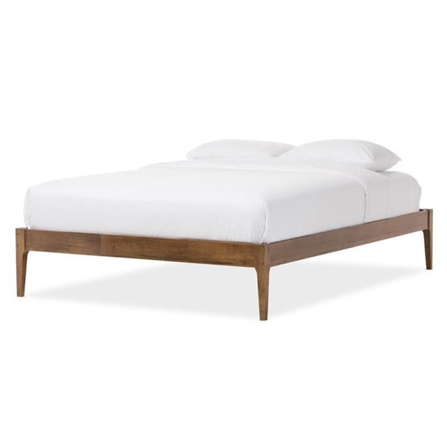 Hawthorne Collections Lit Plateforme Grand en Bois Style Ferme, Noyer