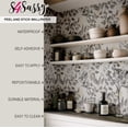 thumbnail image 4 of S4Sassy Peel & Stick Vinyl Wallpaper, Chic Watercolor Leaf Wallpaper Contact Paper Waterproof - Grey, 25"x60", Removable Wall Covering for Bedrooms & Living Areas, Renter Spaces, Cabinets, 4 of 9