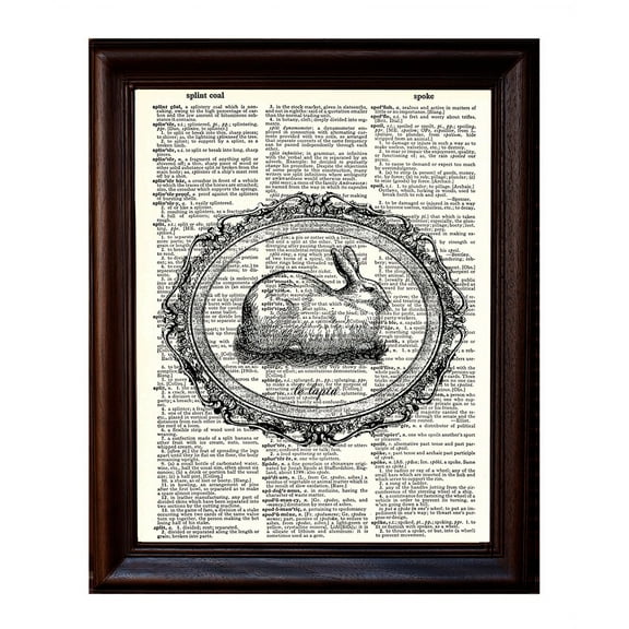 Bunny Rabbit Le Lapin - Dictionary Art Print Printed On Authentic Vintage Dictionary Book Page - 8 x 10.5