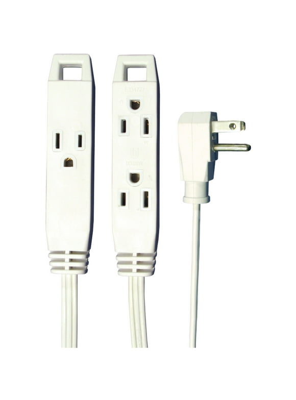 Axis 3-outlet Indoor Extension Cord, 8ft (white) 3 Pack