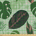 thumbnail image 2 of Ambesonne Tropical Fabric by the Yard Upholstery, Monsteras Calathea Ginkgo, 3 Yards, Hunter Green Pale Rose, 2 of 5