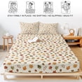 thumbnail image 5 of Full Size Fitted Sheet Set - Maple Leaves Fall 3 Piece Bedding Sets 16" Deep Pocket Fitted Sheet with 2 Pillowcases, Autumn Ditsy Botanical Thanksgiving Brushed Microfiber Hotel Luxury Bed Sheets, 5 of 9